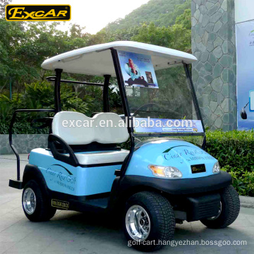 EXCAR Blue 2 Seater Electric Golf Cart 48V Trojan Golf Car For Sale